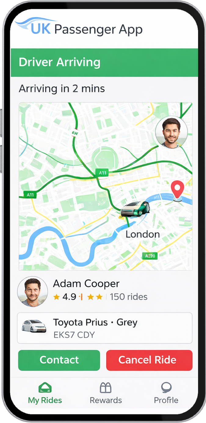 UK Passenger App Screen Right